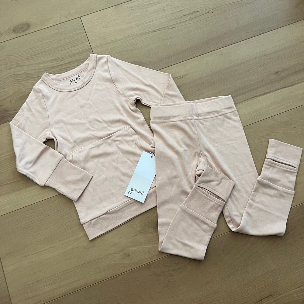 NWT Goumi Kids Rose Loungewear Toddler SZ 2T Pink Joggers Bamboo Pajama Set